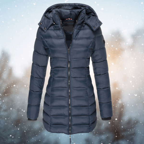 Damen Langjacke Warme Winterpufferjacke - IdealeKleiden