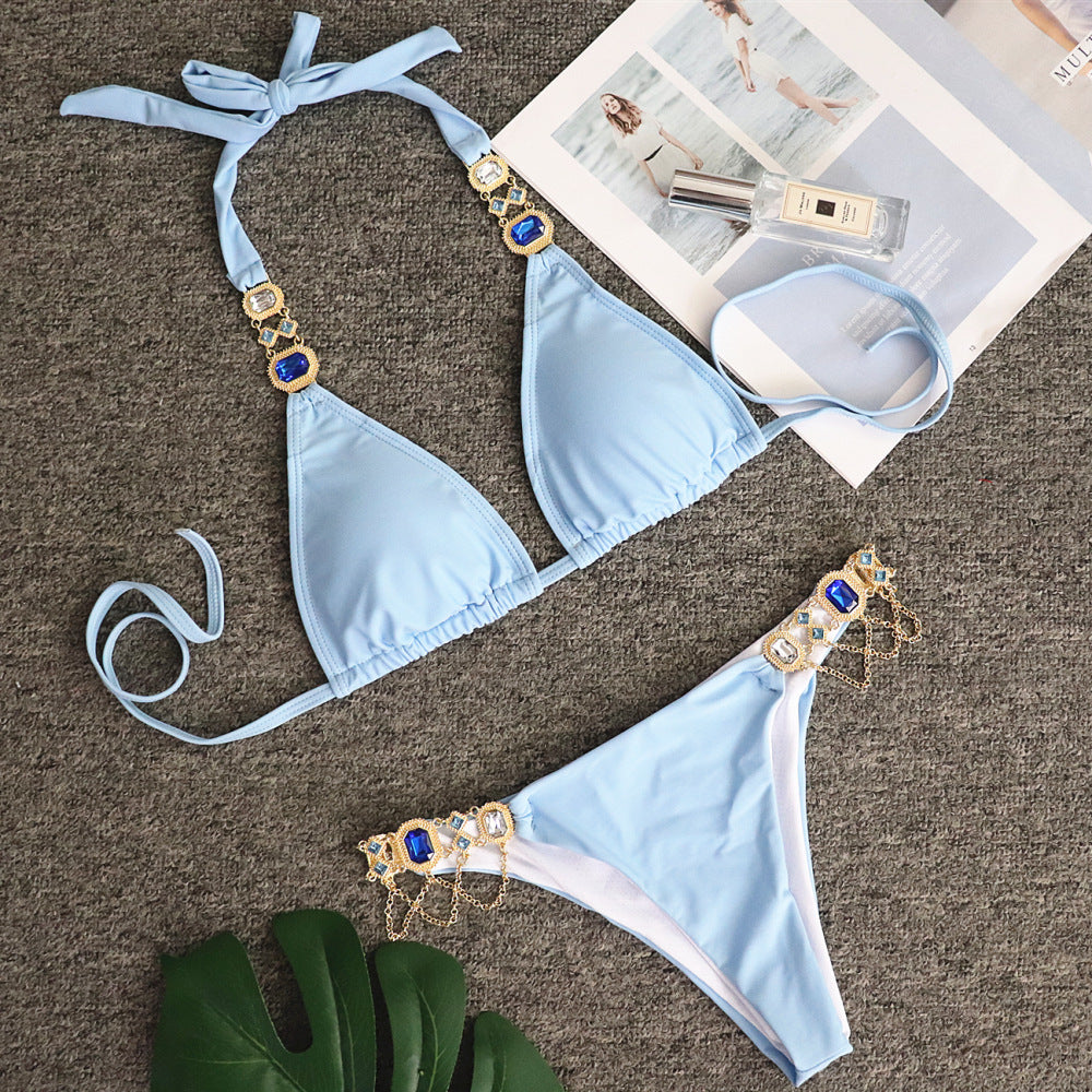 Maillot de bain scintillant effet diamant pour femme