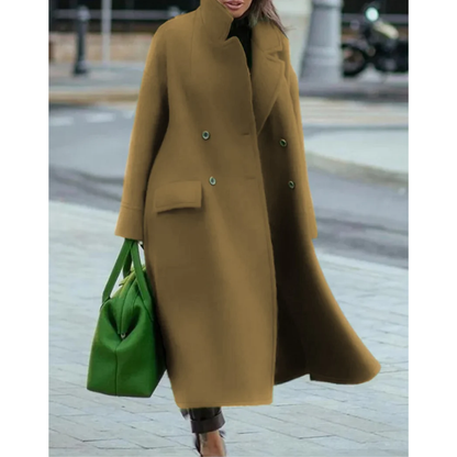 Manteau long cache-cœur chaud et élégant pour femme