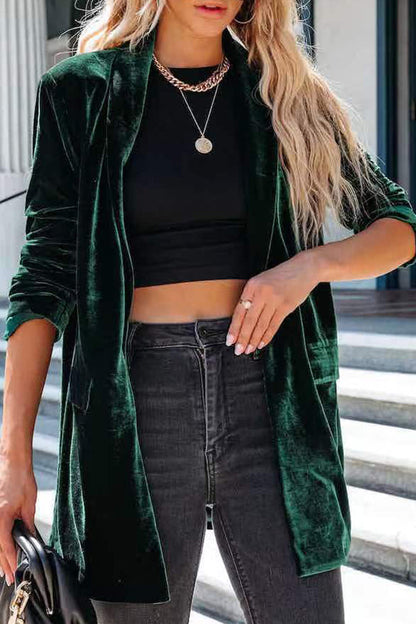 Veste décontractée en velours doré