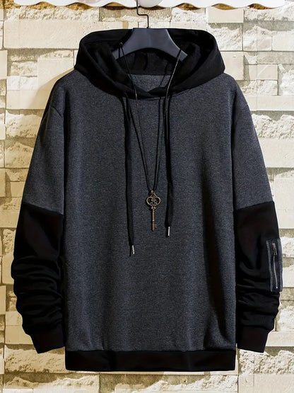 Herren Hoodie Farbblock Style - IdealeKleiden