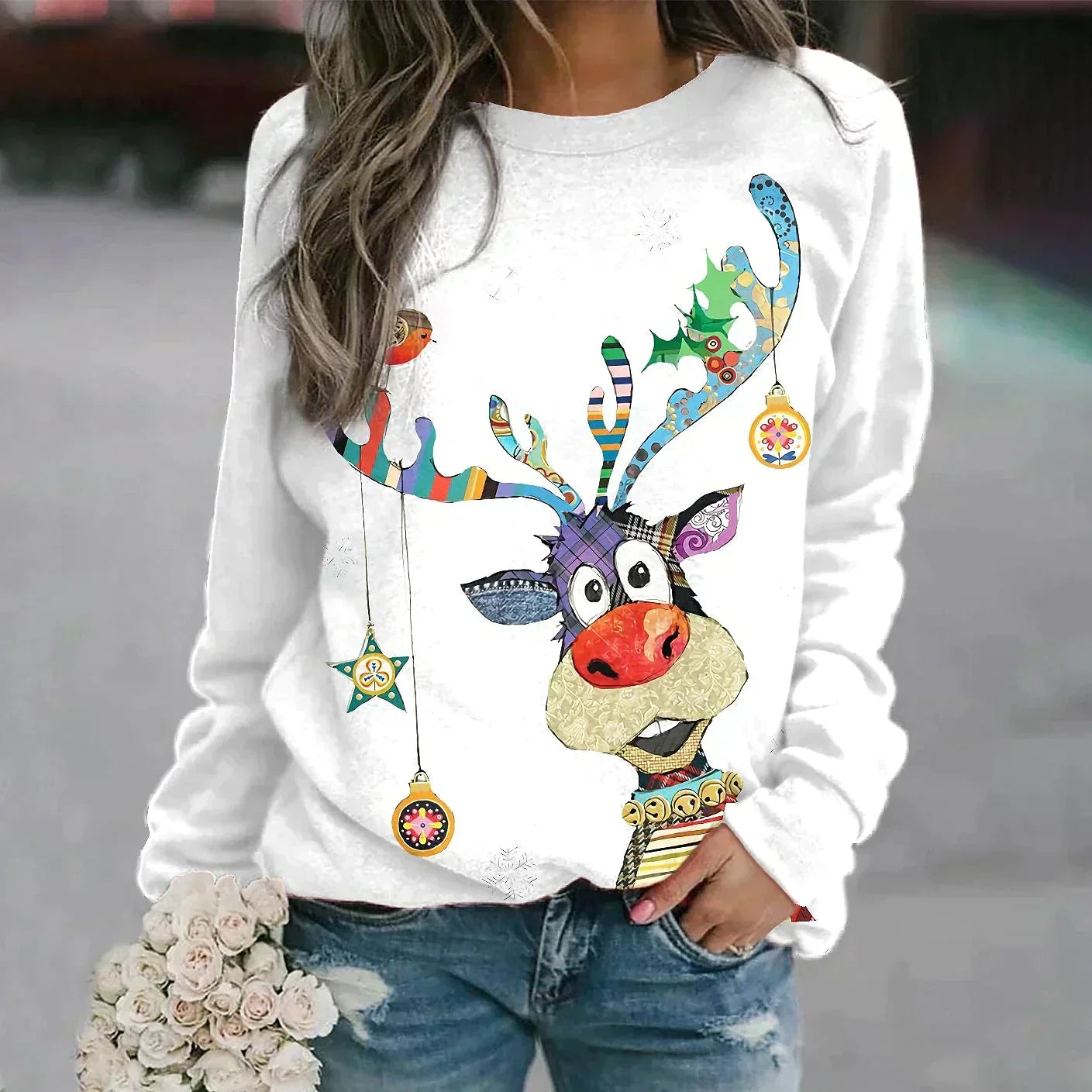 Pull de Noël doux tricoté unisexe hiver