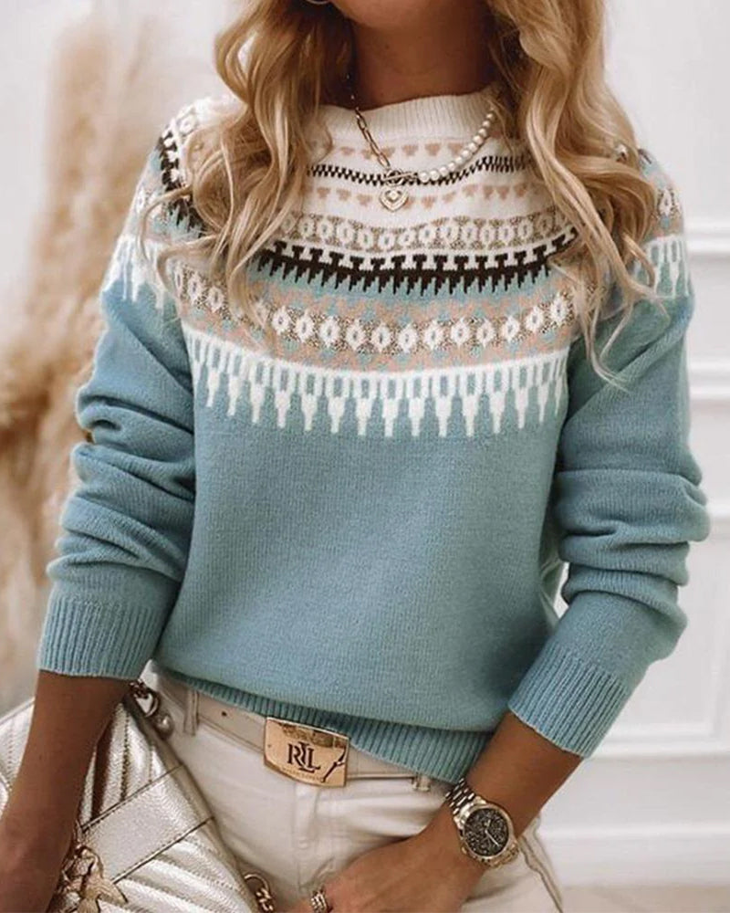 Pull brodé style bohème pour femme
