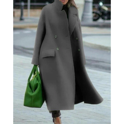 Manteau long cache-cœur chaud et élégant pour femme