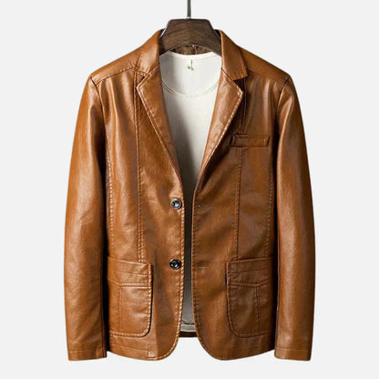 Ortwin - Elegantes Lederjacke Schwarz - IdealeKleiden