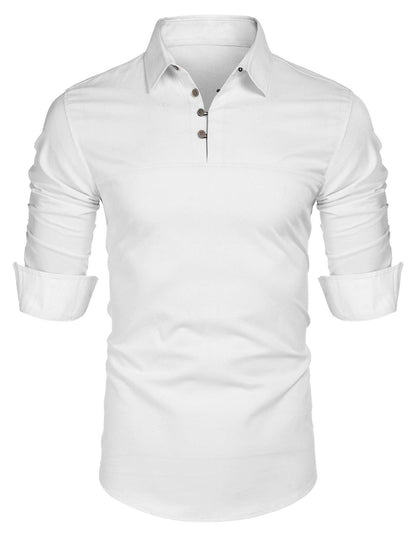 Robe élégante Manches longues Coupe slim Coton Col montant