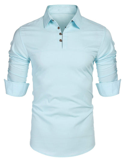 Robe élégante Manches longues Coupe slim Coton Col montant