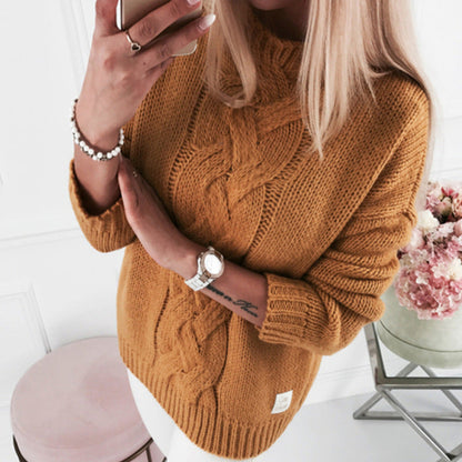 Pull-over Femme Grosses Mailles Motif Tressé Élégant
