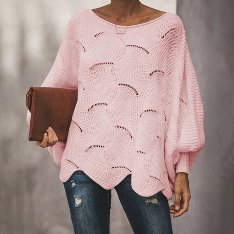 Pull côtelé structuré oversize pour femme