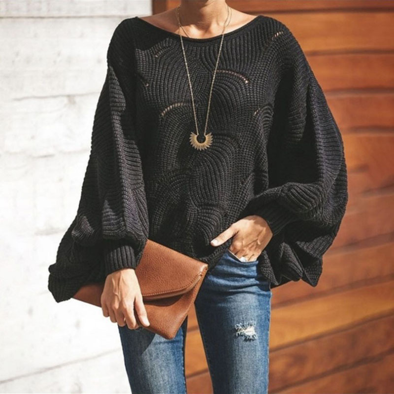 Pull côtelé structuré oversize pour femme