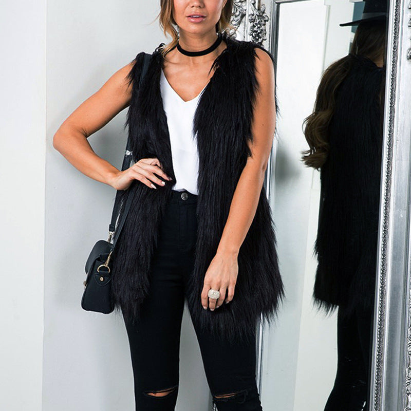 Gilet femme fourrure synthétique Coupe élégante