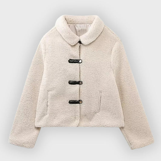 Kurze Fleecejacke Mit Patchtasche - IdealeKleiden