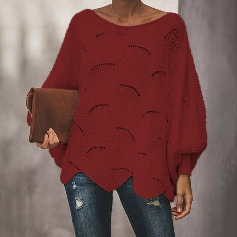 Pull côtelé structuré oversize pour femme