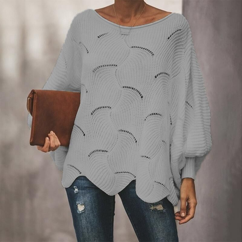 Pull côtelé structuré oversize pour femme