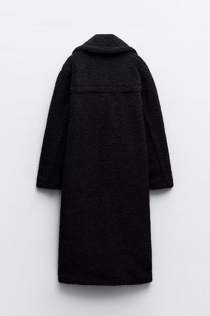 Langer Teddy Mantel Damen Modern Chic - IdealeKleiden