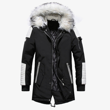 Parka d'hiver pour homme avec col en fourrure amovible