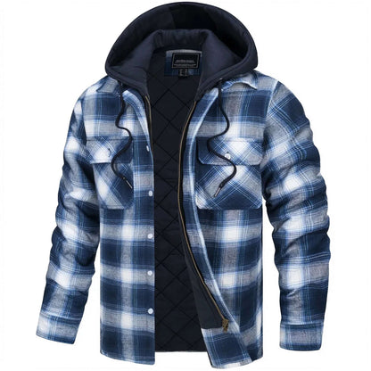 Veste de loisir à carreaux pour homme, manches longues, moderne