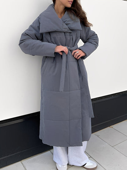 Veste longue d'hiver pour femme garnie de duvet