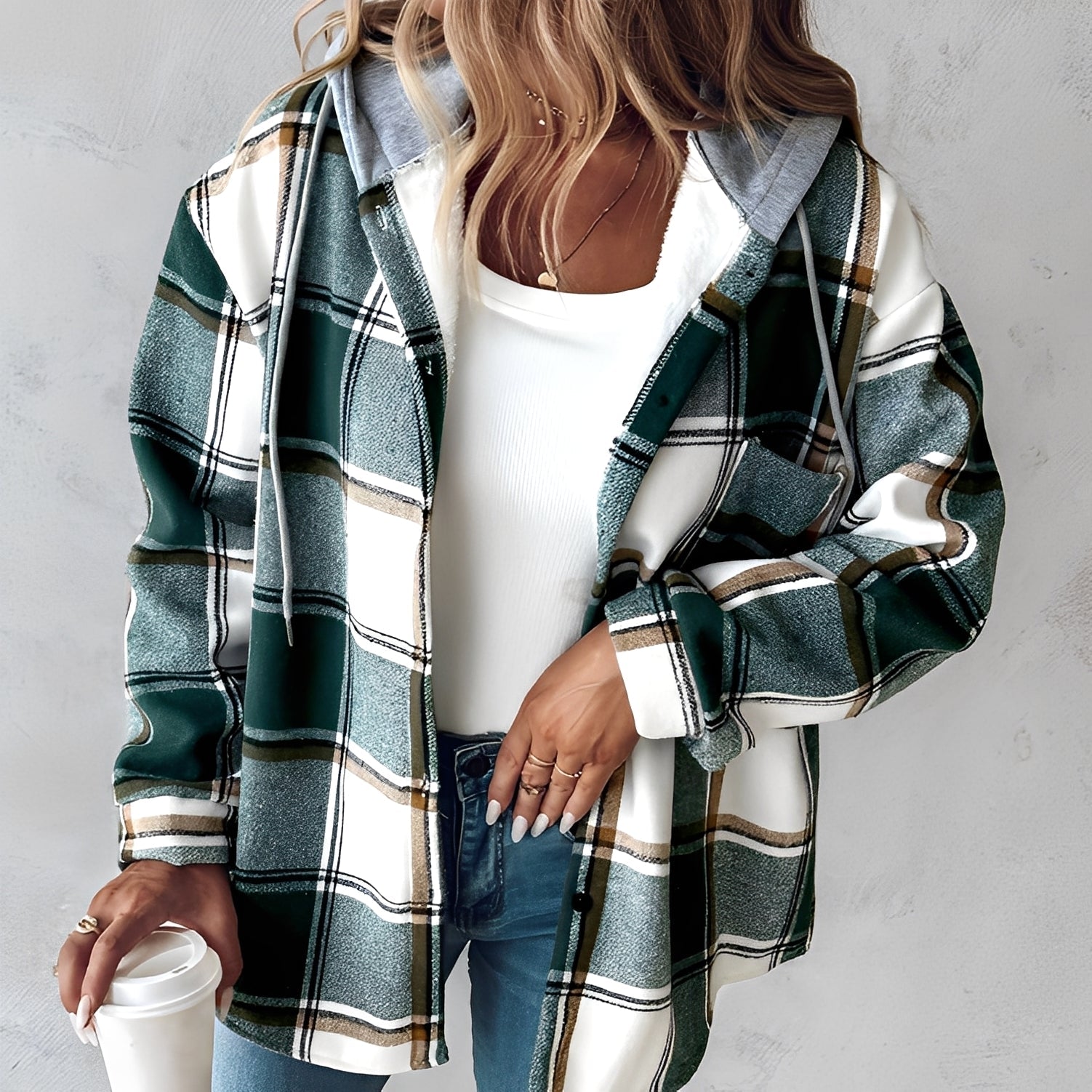 Damen Hoodie Jacke Weich Bequem - IdealeKleiden