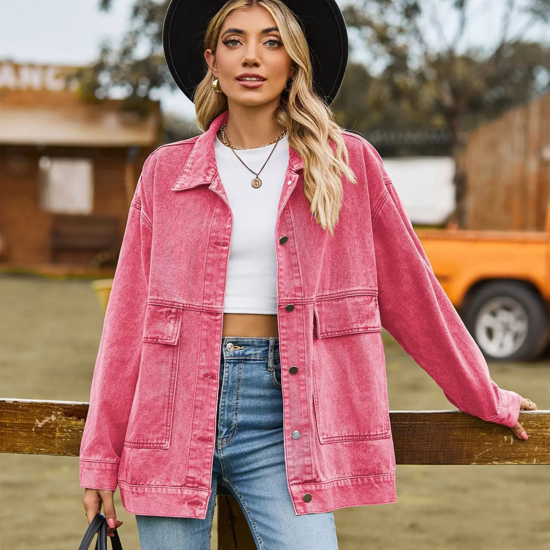 Veste en jean classique pour femme style vintage