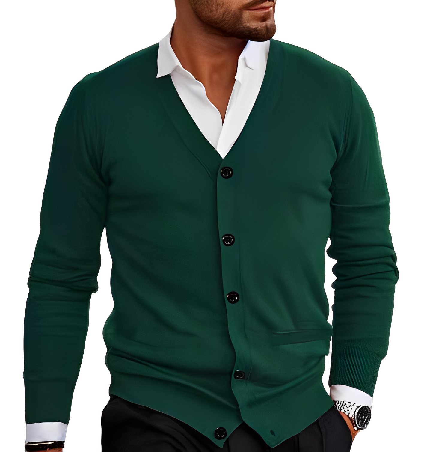 Cardigan élégant noir pour homme