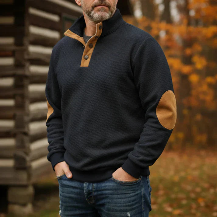 Rune - Sweatshirt décontracté avec col montant et rivets