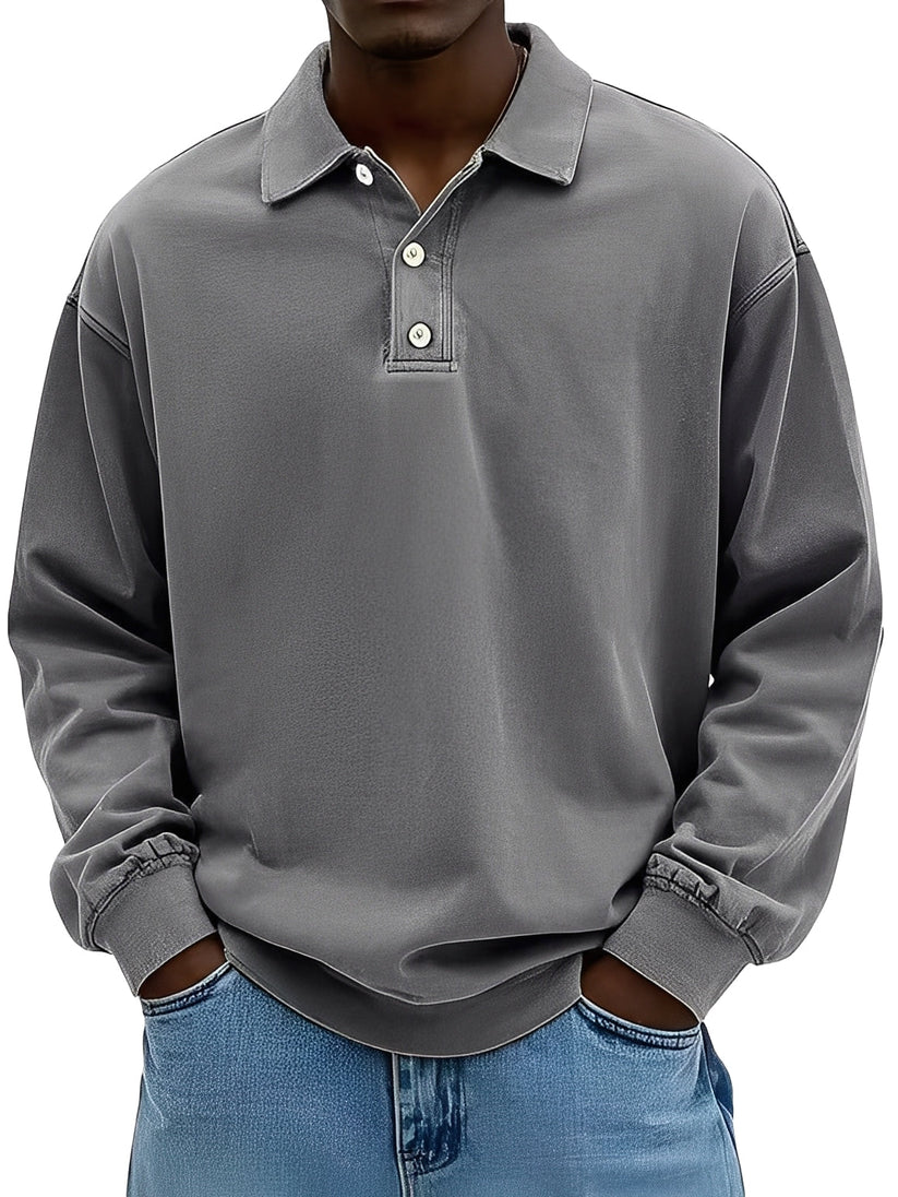 Polo homme élégant manches longues