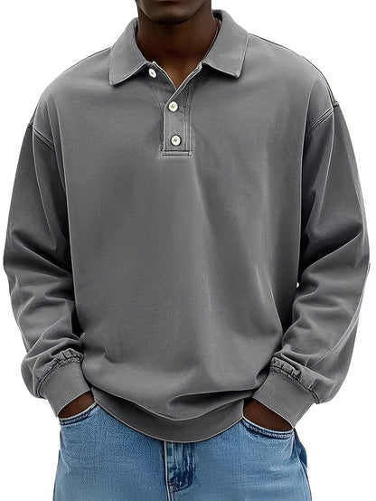 Polo homme élégant manches longues