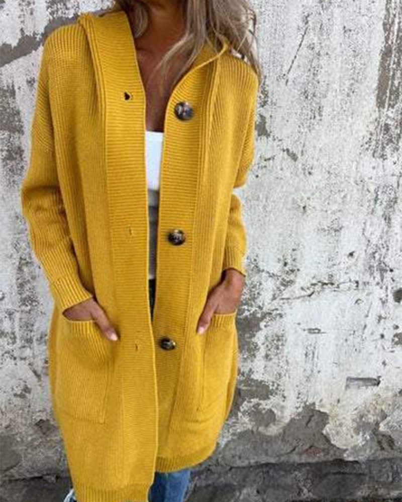 Cardigan à capuche avec poches pour femme