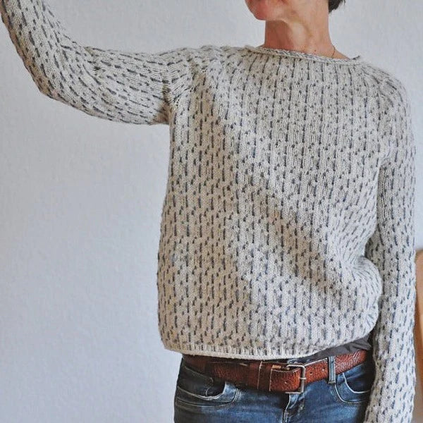 Graue Damenpullover mit Boot-Ausschnitt, Stilvoll und Bequem - IdealeKleiden