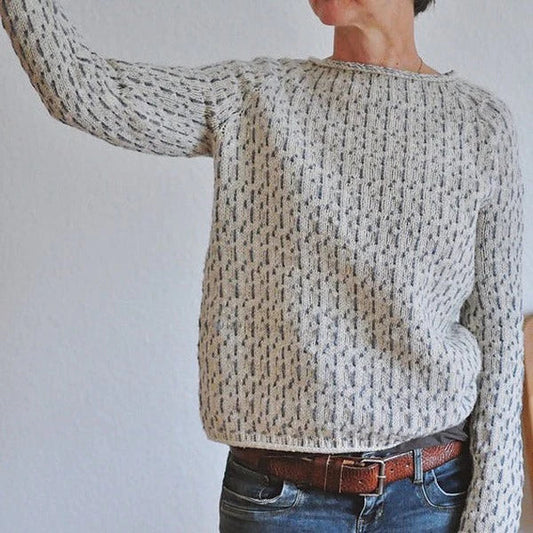 Graue Damenpullover mit Boot-Ausschnitt, Stilvoll und Bequem - IdealeKleiden