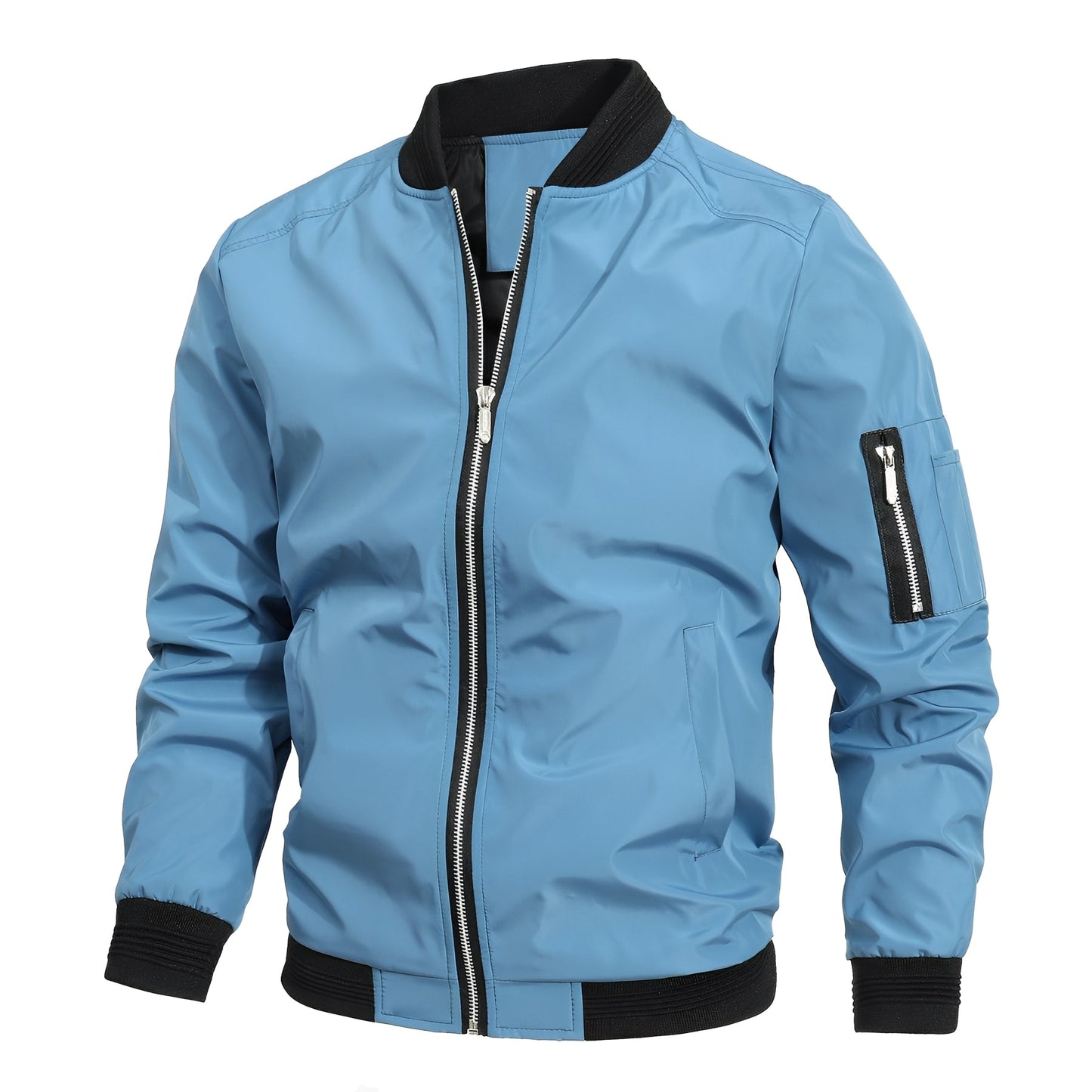 Bomber en cuir pour homme, sportif et moderne