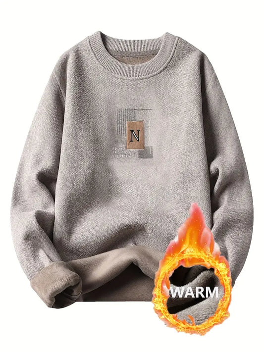 Herren Pullover Warm Rundhals Sweater - IdealeKleiden