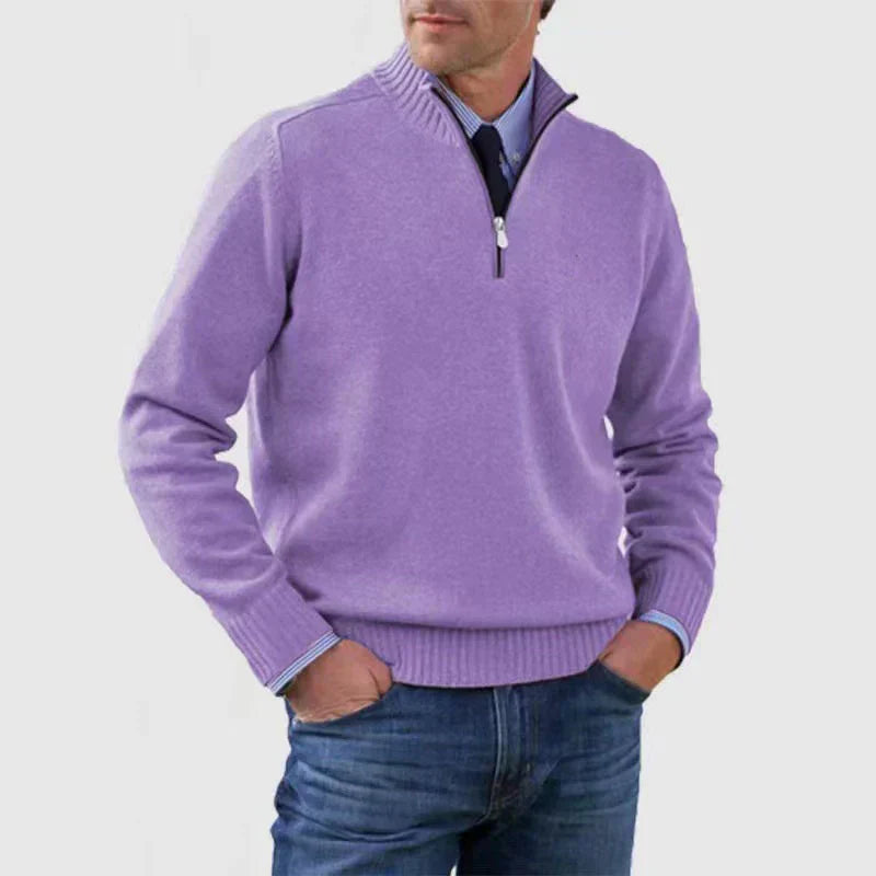 Pull Homme Demi-Zip Confortable Moderne