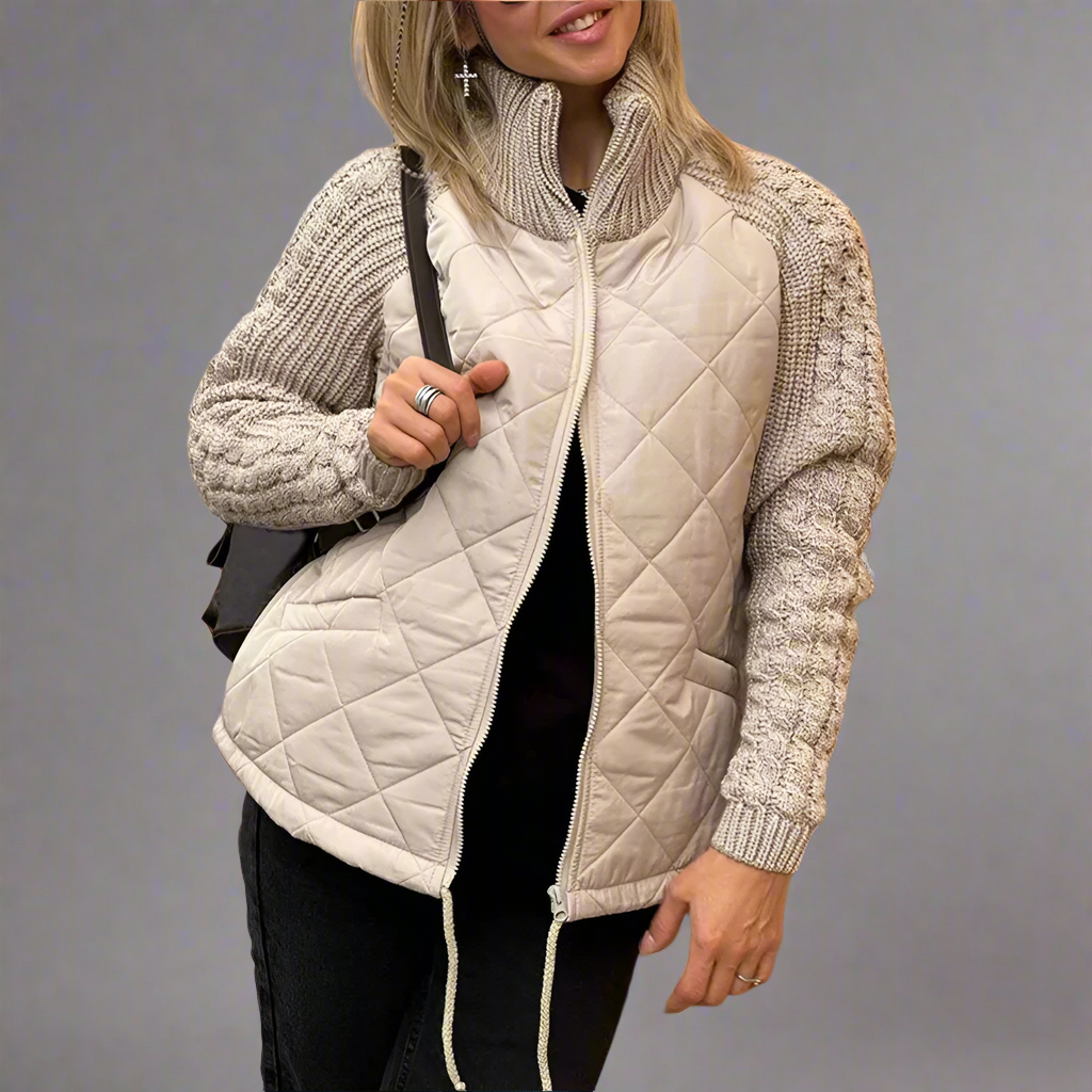 Veste d'automne femme avec manches en tricot
