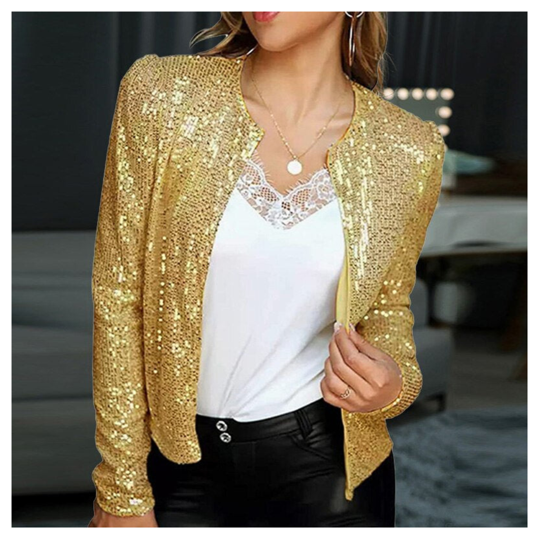 Veste élégante pour femme avec fermeture éclair, mode de soirée