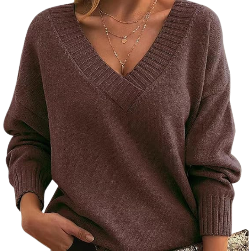 Pull col V élégant pour femmes