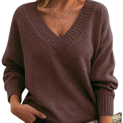 Pull col V élégant pour femmes