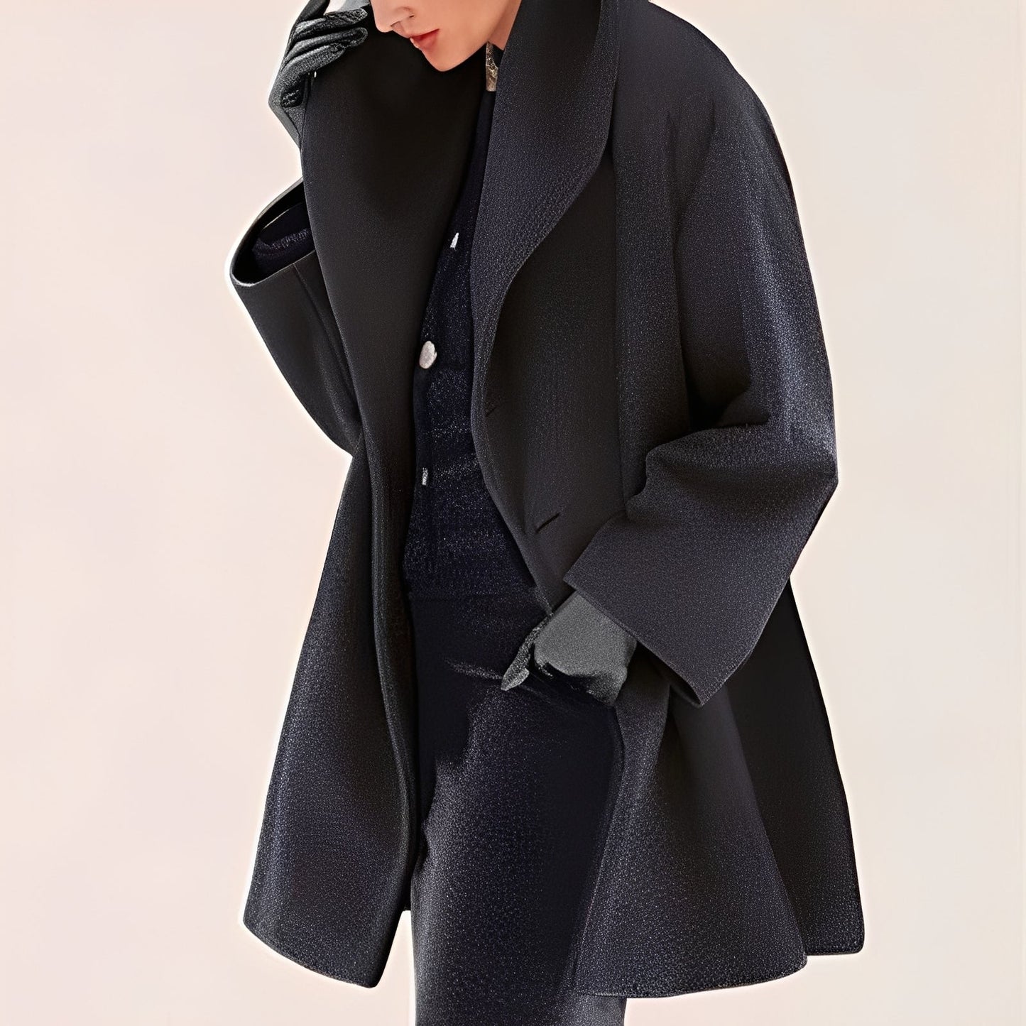 Élégant manteau en laine ample pour femme