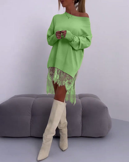 Pull élégant à épaules dénudées coupe ajustée