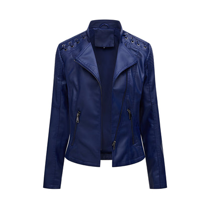 Veste en cuir courte et élégante pour femme