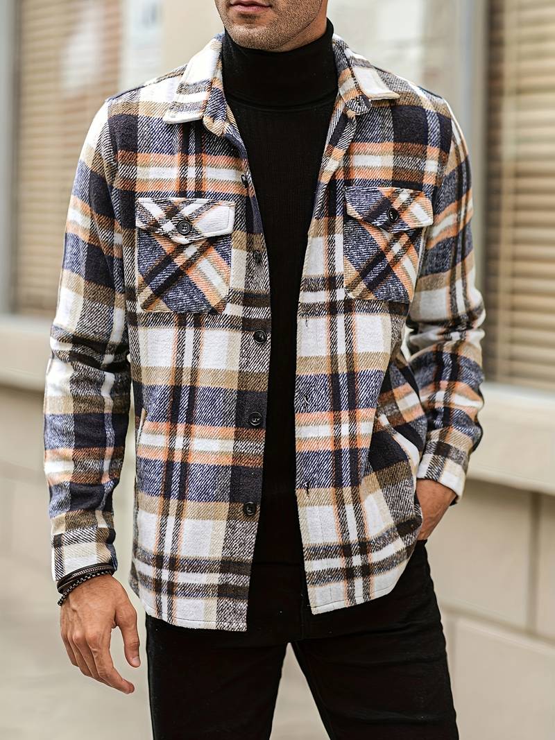 Veste pour homme motif carreaux style moderne