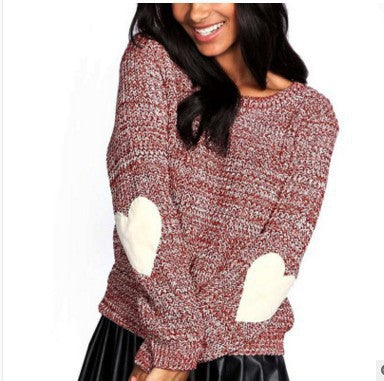Pull tricoté pour femme, manches cœurs, mode féminine élégante