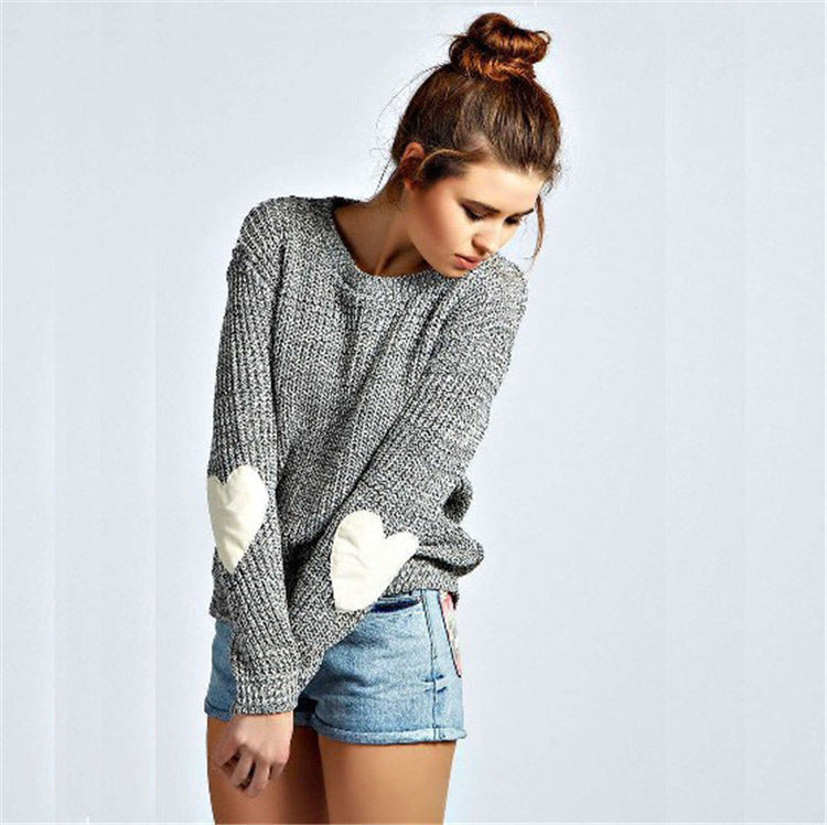 Damen Strickpullover Herzärmel Elegante Damenmode - IdealeKleiden
