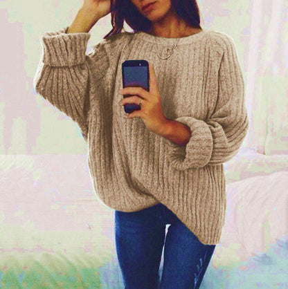 Pull en grosse maille pour femme, coupe ample