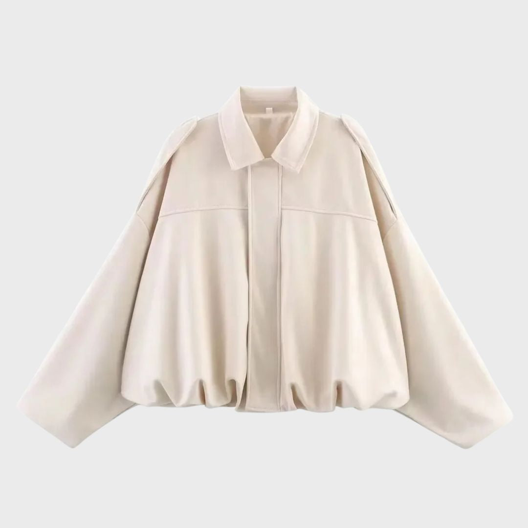 Veste en cuir oversize en daim chaude et élégante