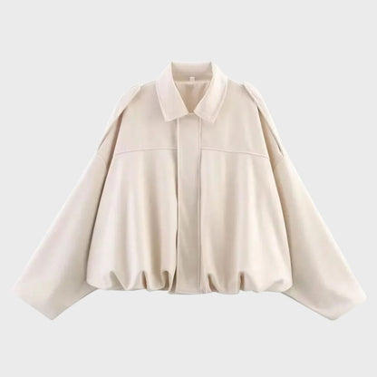 Veste en cuir oversize en daim chaude et élégante