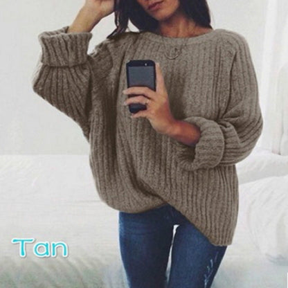Pull femme grosse maille décontracté confortable