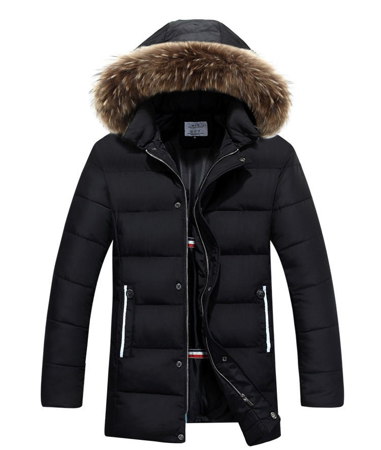 Blouson d'hiver homme en fausse fourrure douce avec capuche