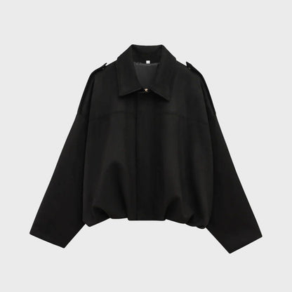 Veste en cuir oversize en daim chaude et élégante